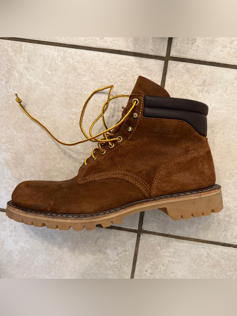 White’s Boots Chore Boot Distress Roughout Men’s 13 D Handmade Spokane USA